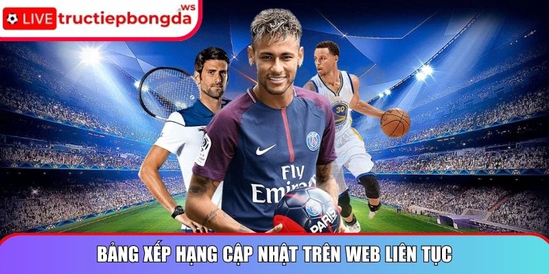 Bảng xếp hạng cập nhật trên web liên tục