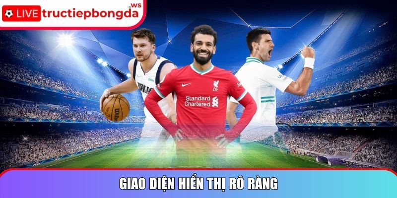 Giao diện hiển thị rõ ràng